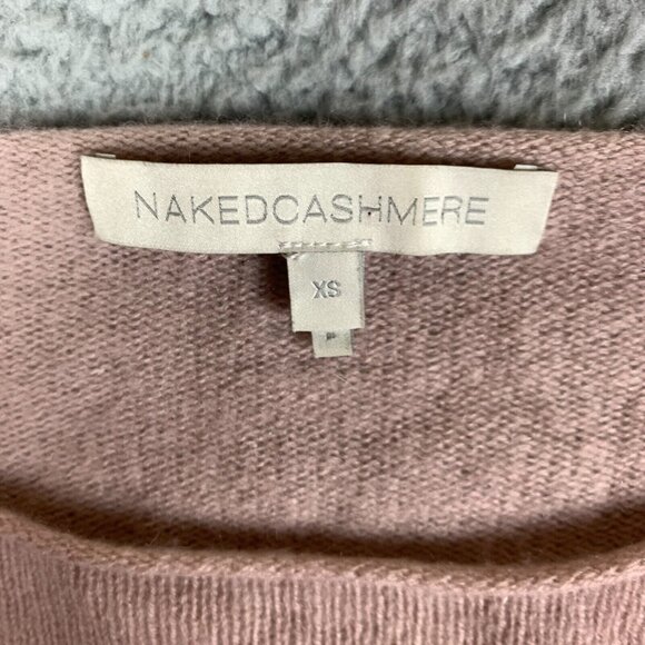 NakedCashmere Tulip Sweater Womens XS Pink Cashmere Off the Shoulder FLAWS - Picture 3 of 16